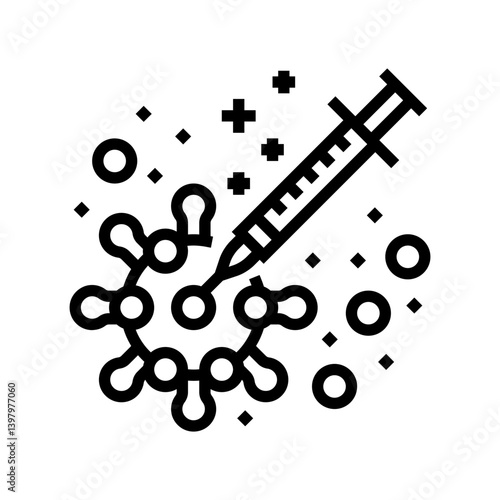 flu shot vaccine line icon vector illustration