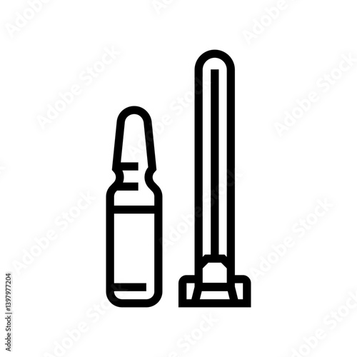 needle vial immunization line icon vector illustration