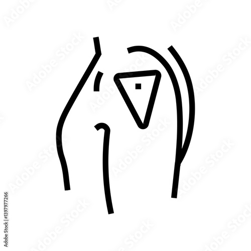 vaccine injection site line icon vector illustration