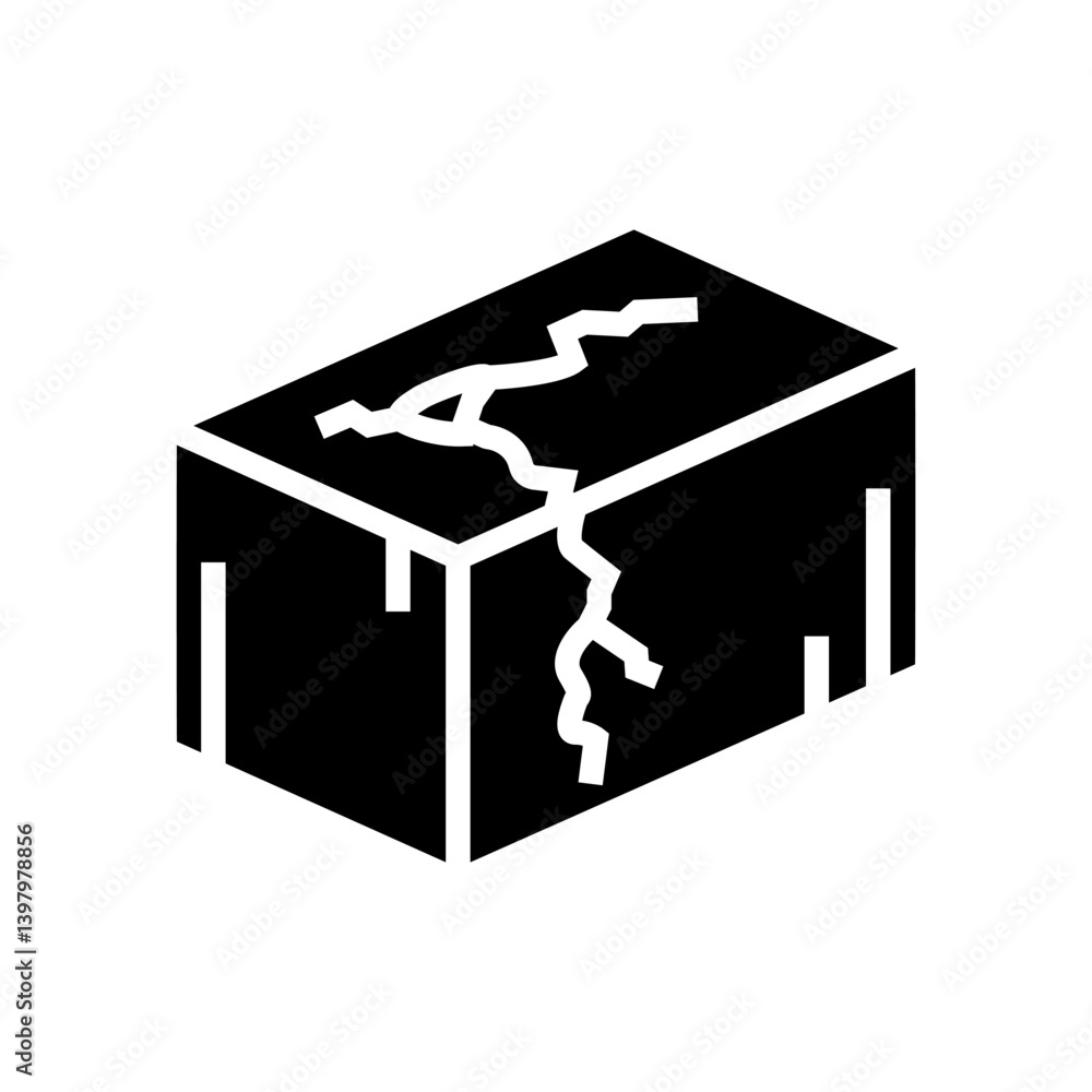dry cracks cement concrete glyph icon vector illustration dry cracks cement concrete glyph icon vector illustration