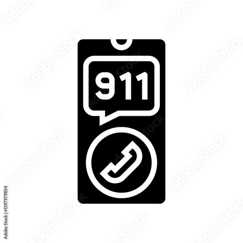 calling emergency services glyph icon vector illustration