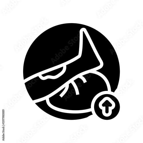 elevating injured limb glyph icon vector illustration