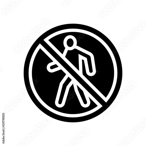 no entry information glyph icon vector illustration