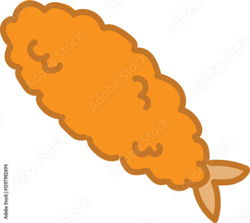 Shrimp tempura Japanese style Vector Illustration