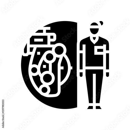 optometrist optometry vision eye glyph icon vector illustration