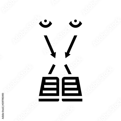 binocular vision test optometry eye glyph icon vector illustration