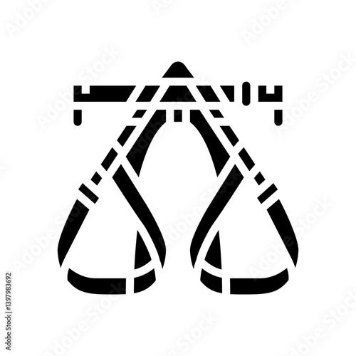 harness rock climbing glyph icon vector illustration