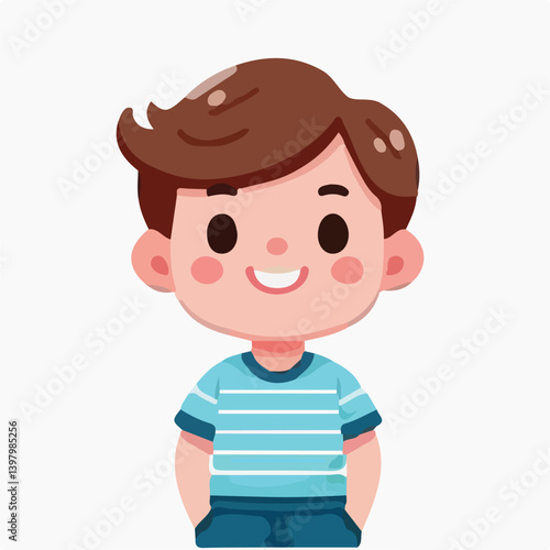 cartoon of handsome boy
