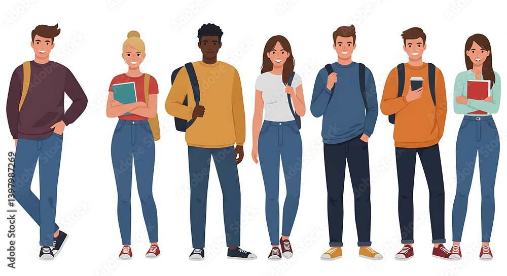 Obraz premium Editable University Student Design. flat-vector.