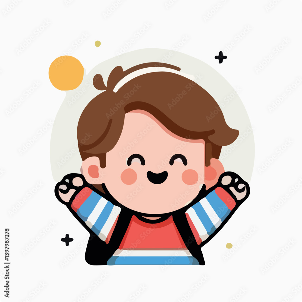 cartoon boy wearing backpack