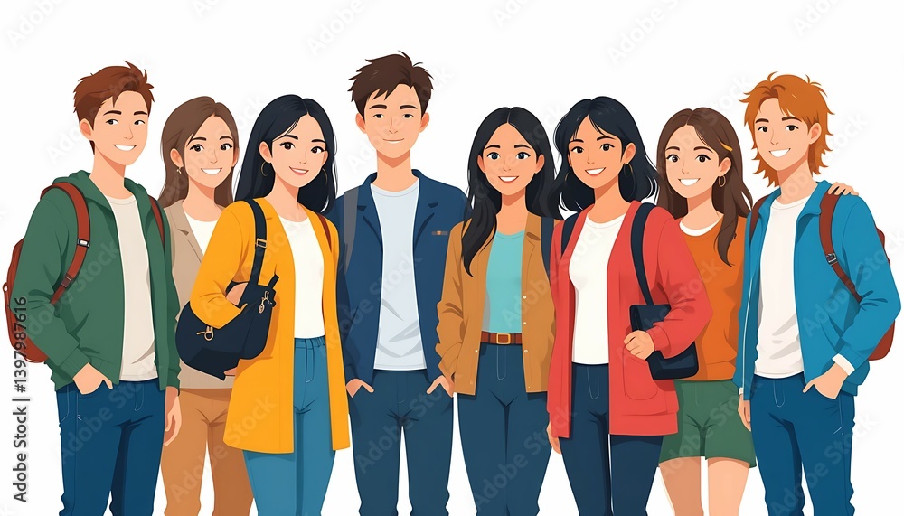 Fototapeta premium Editable University Student Design. flat-vector.