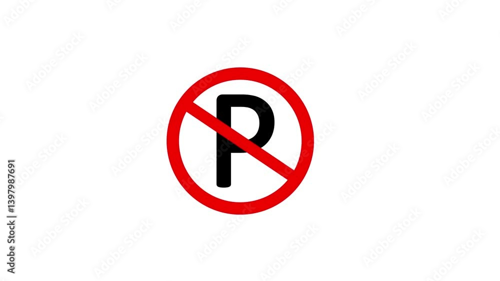 Parking alert Icon isolated animation . no parking sign isolated. No parking traffic symbol . Parking alert Icon isolated animation . no parking sign isolated. No parking traffic symbol .