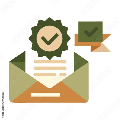 Verified Email Icon Representing Trust and Confirmation in Delivery  