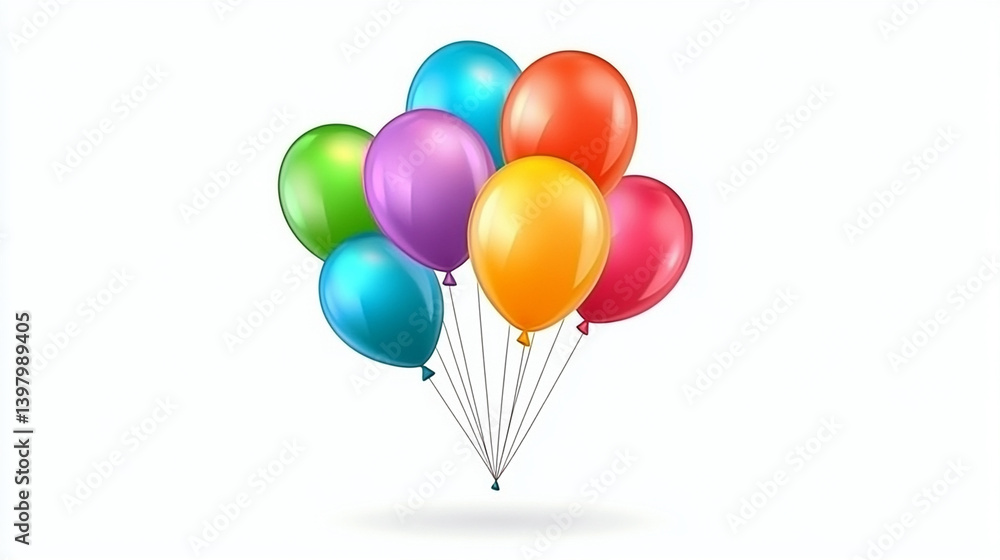 Colorful balloons bunch isolated on white background. Colorful balloons bunch isolated on white background.