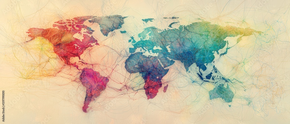 Naklejka premium interconnectedness communication globalization, cross-border dialogue, global communication networks, international collaboration, digital revolution, virtual networks, worldwide exchange, global