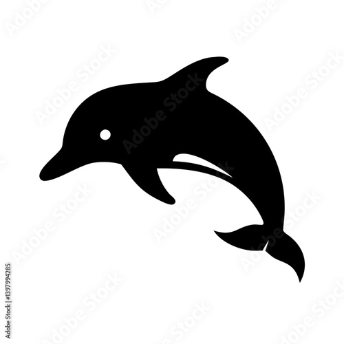 dolphin icon, dolphin silhouette vector illustration-simple silhouette illustration of dolphin, perfect for dolphin logos and icons