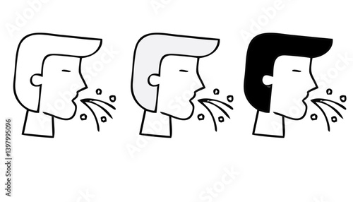 Allergy and symptoms line black icons set. Dermatological, infectious disease. Food intolerance, poisoning. Flu, influenza