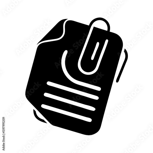 file attachment icon, file attachment silhouette vector illustration-simple silhouette illustration of file attachment, perfect for file attachment logos and icons