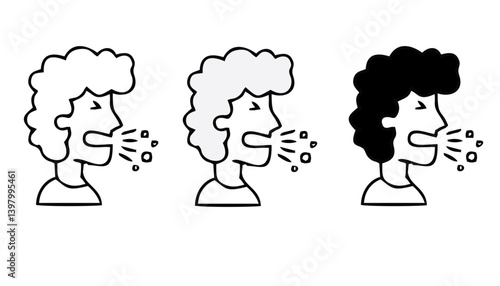 Allergy and symptoms line black icons set. Dermatological, infectious disease. Food intolerance, poisoning. Flu, influenza