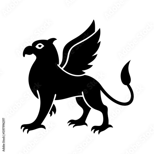 griffin icon, griffin silhouette vector illustration-simple silhouette illustration of griffin, perfect for griffin logos and icons