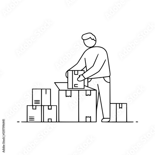 Packing goods for delivery to customer