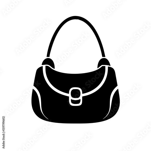 handbag icon, handbag silhouette vector illustration-simple silhouette illustration of handbag, perfect for handbag logos and icons