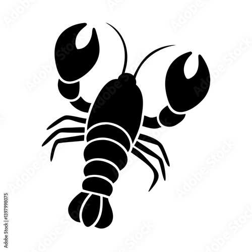 lobster icon, lobster silhouette vector illustration-simple silhouette illustration of lobster, perfect for lobster logos and icons