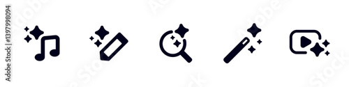 Ai icons include music note, eraser, magnifying glass, magic wand, and play button with sparkle.
