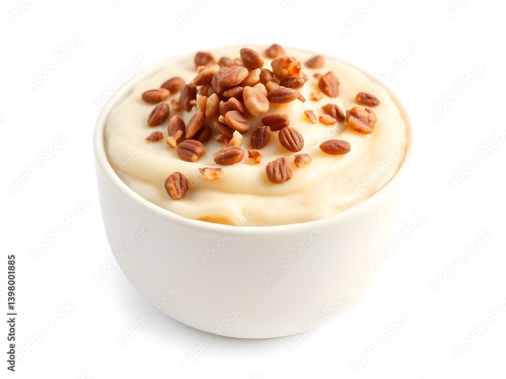 Creamy White Porridge in Bowl on White Background – Isolated Healthy Breakfast Food Photo Creamy White Porridge in Bowl on White Background – Isolated Healthy Breakfast Food Photo