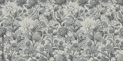 Elegant floral pattern design in monochromatic tones.