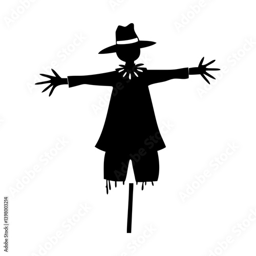 scarecrow icon, scarecrow silhouette vector illustration-simple silhouette illustration of scarecrow, perfect for scarecrow logos and icons