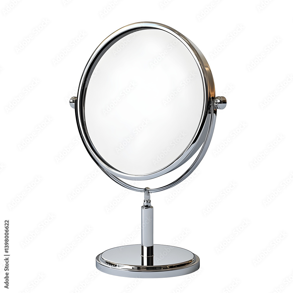 Fototapeta premium Stylish floor standing mirror with adjustable angle isolated on white background