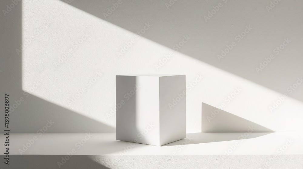 Fototapeta premium Minimalist rectangular object on white, abstract tech concept with clean geometry