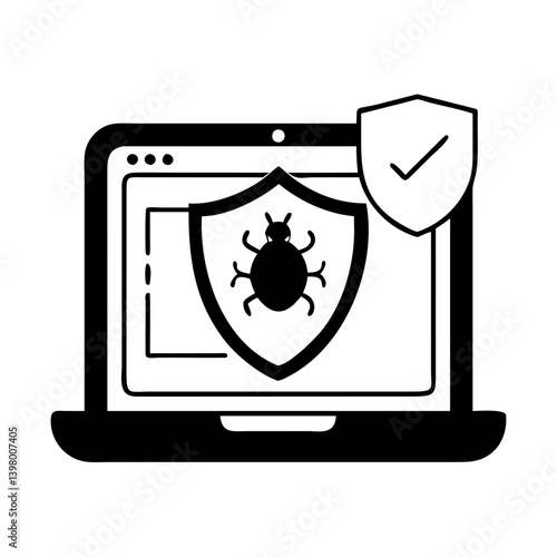 antivirus software icon, antivirus software silhouette vector illustration-simple silhouette illustration of antivirus software, perfect for antivirus software logos and icons