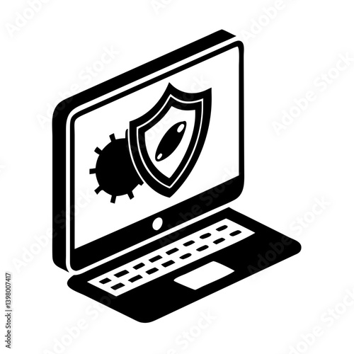 antivirus software icon, antivirus software silhouette vector illustration-simple silhouette illustration of antivirus software, perfect for antivirus software logos and icons