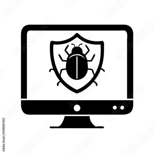 antivirus software icon, antivirus software silhouette vector illustration-simple silhouette illustration of antivirus software, perfect for antivirus software logos and icons