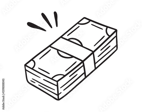 Wallpaper Mural banknotes stack icon doodle hand drawn. Outline banknotes stack line drawing clipart symbol Torontodigital.ca