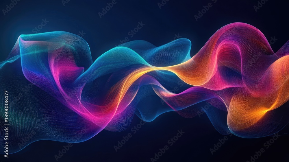 Fototapeta premium Abstract image featuring flowing, wavy lines in vibrant shades of blue
