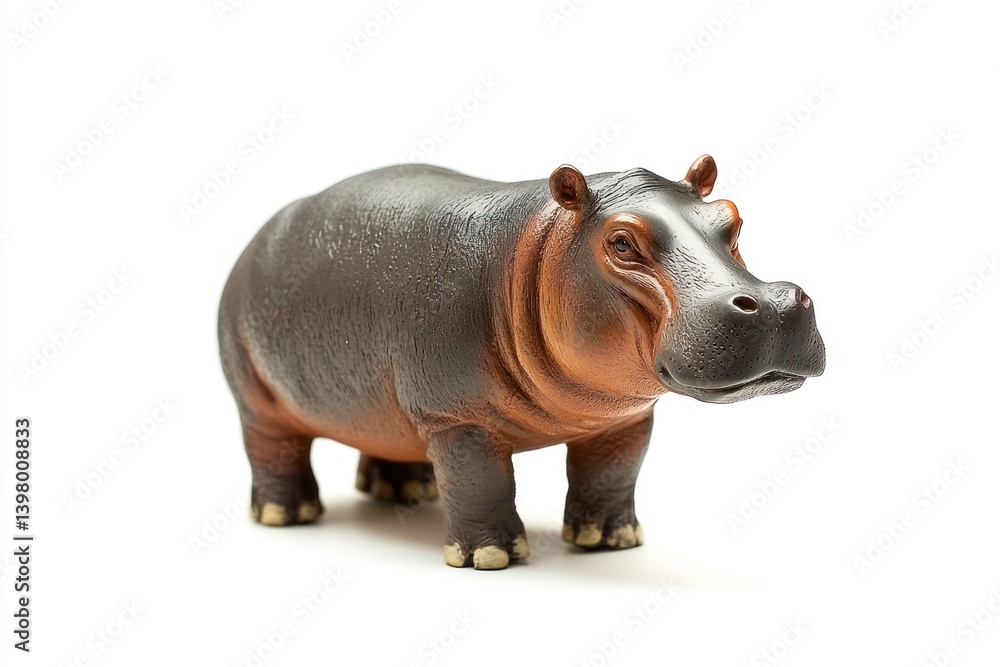 Hippopotamus toy isolated white background studio shot, educational Hippopotamus toy isolated white background studio shot, educational