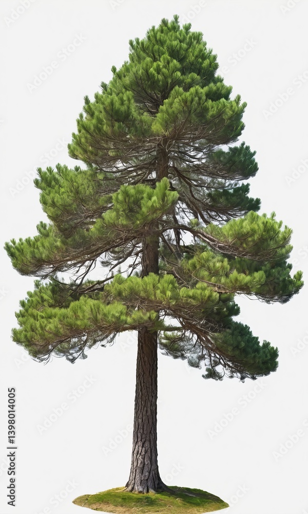 Isolated Austrian pine tree against white backdrop for visual resource Isolated Austrian pine tree against white backdrop for visual resource