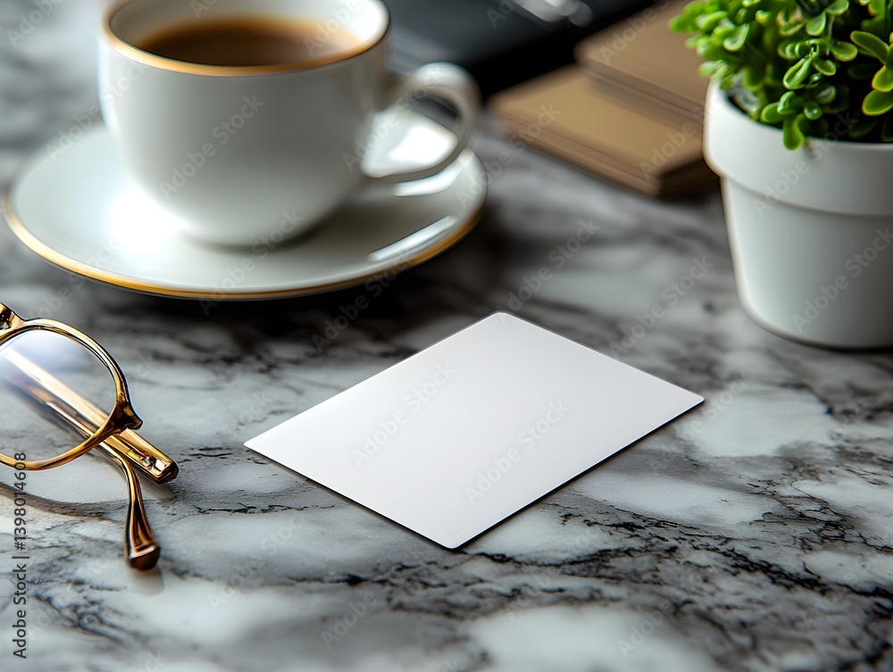 Blank gift card on a professional desk setup