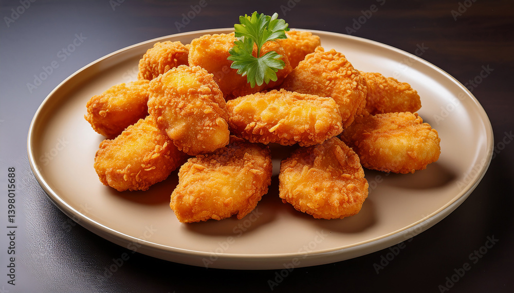 The Texture and Flavor of Crispy Golden Chicken Nuggets\
The Texture and Flavor of Crispy Golden Chicken Nuggets\