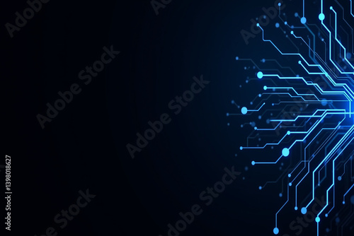 Abstract blue technology design with glowing fractal patterns evokes a digital space fantasy
