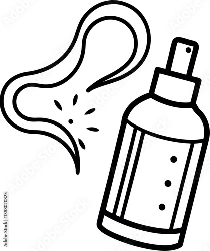 Black and white outline of nasal spray administrating in nose
