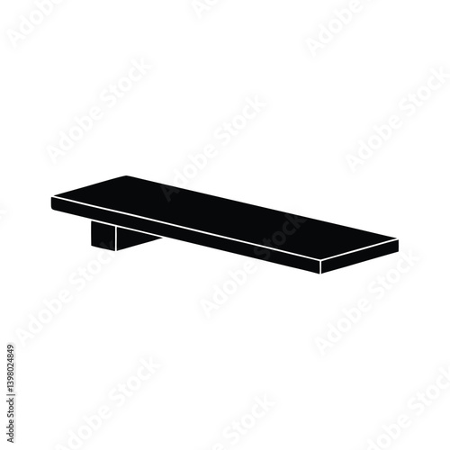 Simple Black And White Diving Board Illustration For Graphic Design Elements