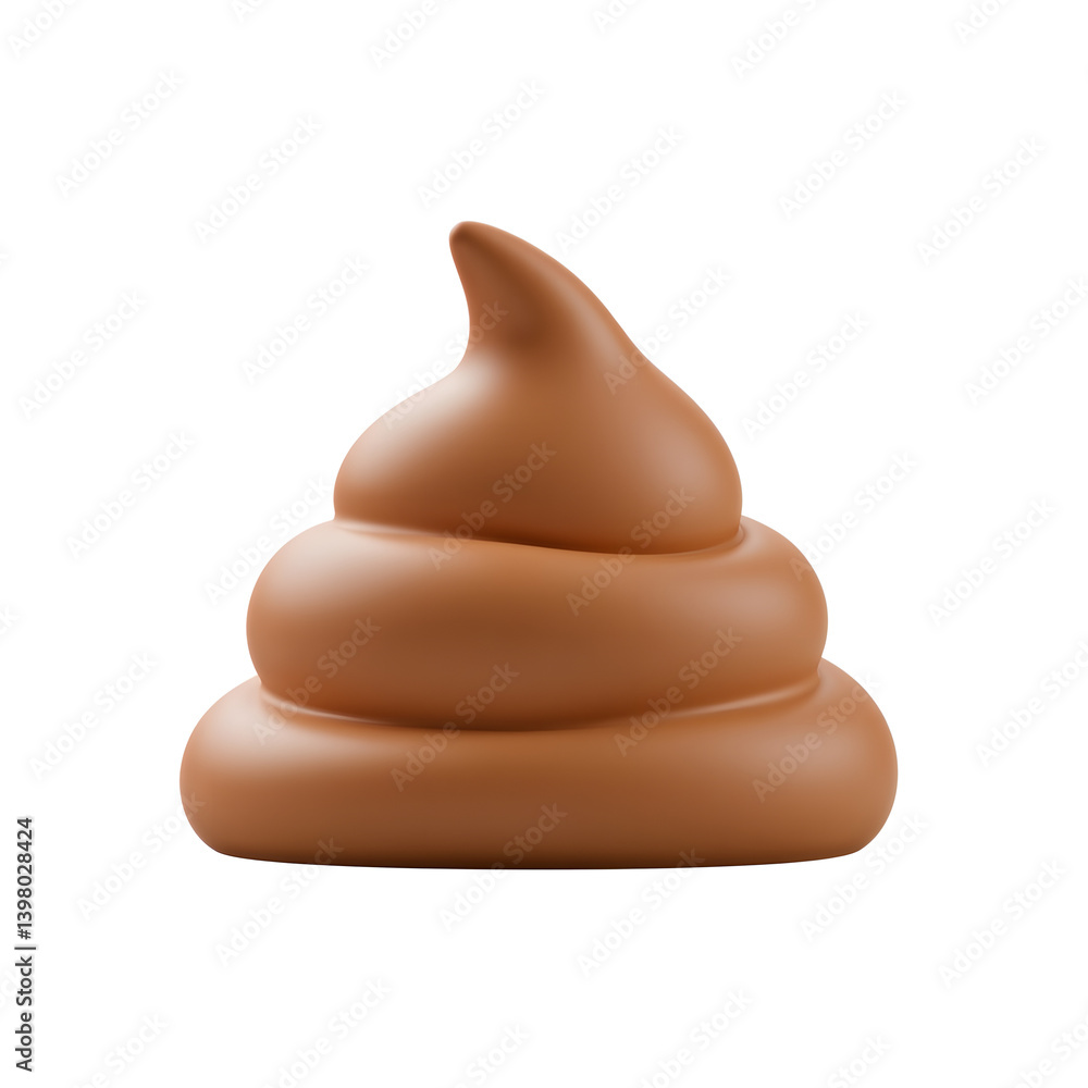 Brown coiled pile emoji-like illustration on a white background Brown coiled pile emoji-like illustration on a white background