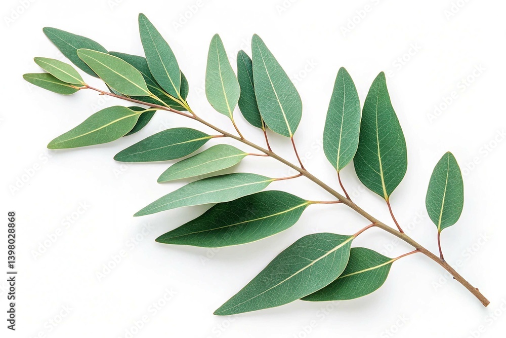 Obraz premium Fresh eucalyptus sprig isolated on a white background
