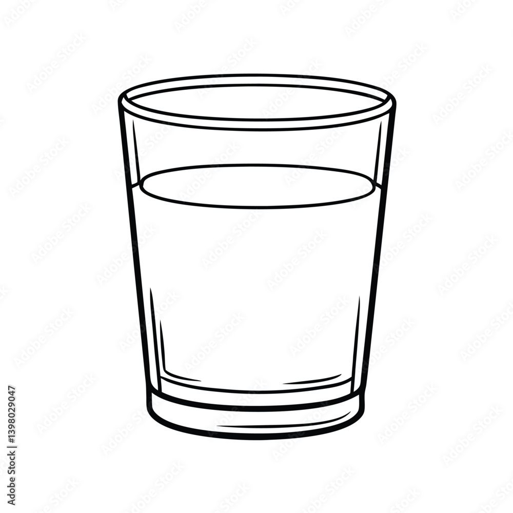 Simple Vector Illustration Of Glass With Liquid Inside For Various Purposes Simple Vector Illustration Of Glass With Liquid Inside For Various Purposes