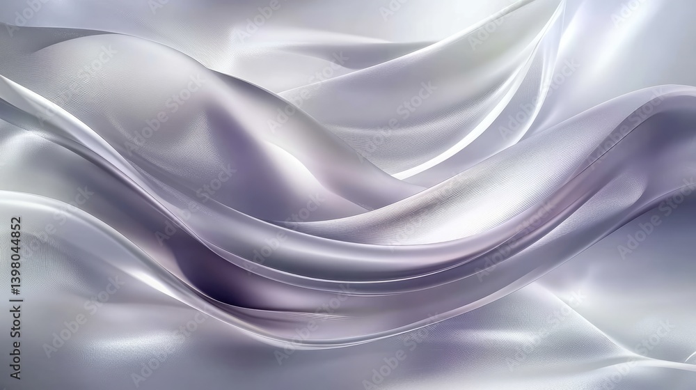 Abstract image with smooth, flowing curves in silver and shades of purple Abstract image with smooth, flowing curves in silver and shades of purple