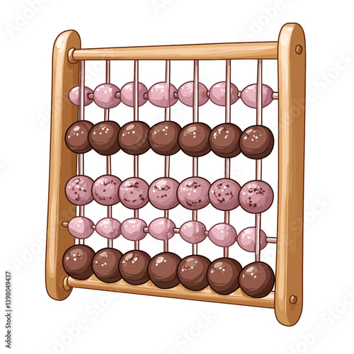 wooden abacus on white background